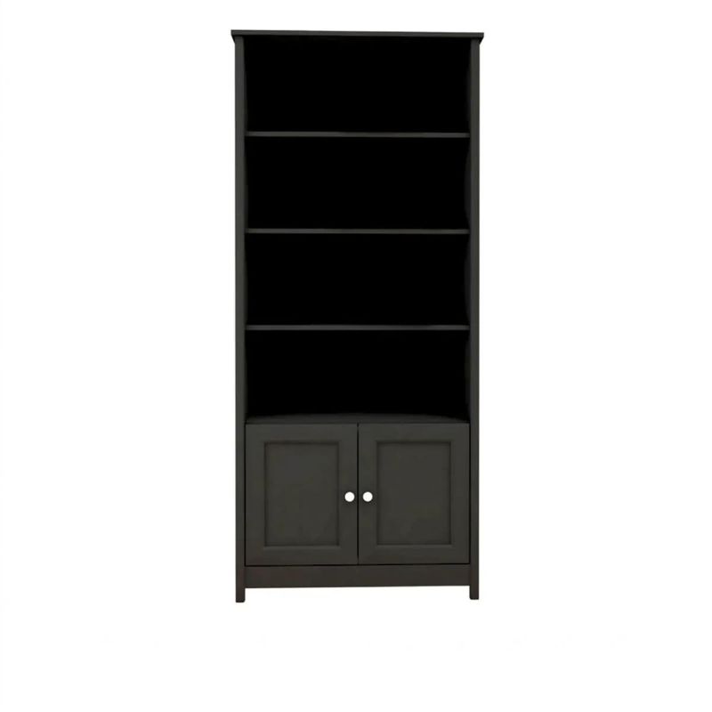 Estantería Librero Organizador Minimalista Bertolini E 958 Estante de Almacenamiento Moderno con 4 nichos color Negro