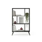 Estante librero Moderno Bertolini RT 3015 Estantería Organizador de Libros Multiusos con 6 entrepaños color Negro