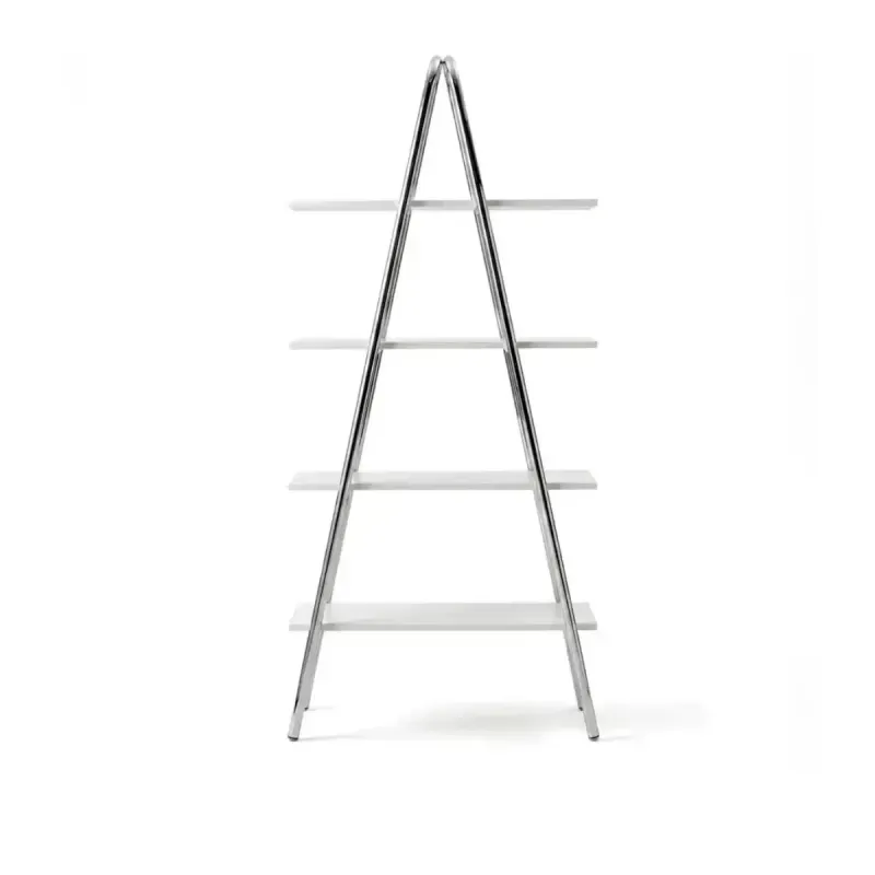 Estantería Librero Bertolini 1283 con 4 Estantes Blanco Cromado