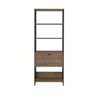 Estantería Bertolini Match con 4 Nichos, 1 Cajón color Pino Negro