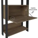 Detalle de la Estantería Liberero Bertolini Match con 4 Nichos, 1 Cajón color Pino Negro