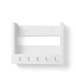 Repisa Flotante Bertolini AM 3117 Organizador con 1 nicho y 5 ganchos para llaves color Blanco