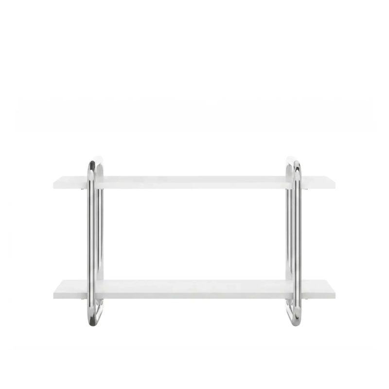 Repisa Flotante Bertolini 1275 Mueble Flotante con 2 Estantes color Blanco Cromado