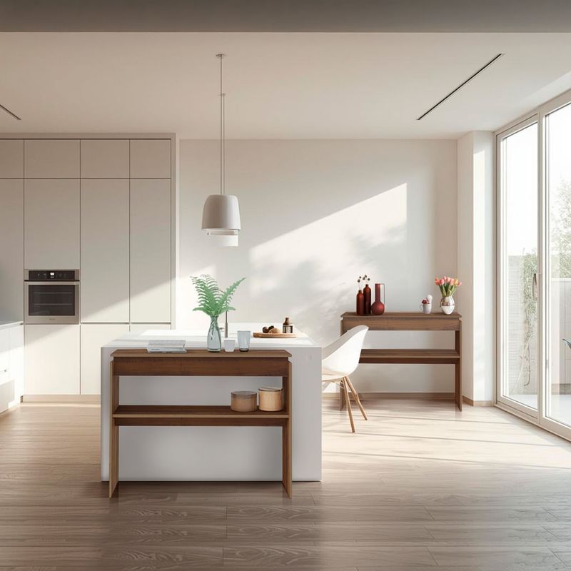 Juego de Aparadores Credenzas Bertolini de comedor color Pino