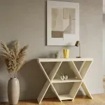 Aparador Bertolini Estrella Credenza Moderna con 3 estantes Off White