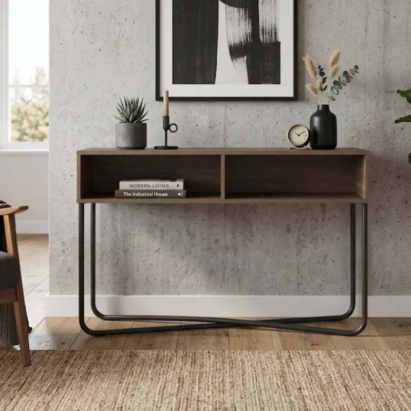 Credenza Bertolini 1273 Buffetera con 2 Nichos color Legno Negro