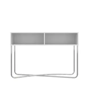Aparador Credenza Bertolini 1273 con 2 Nichos color Blanco Cromado