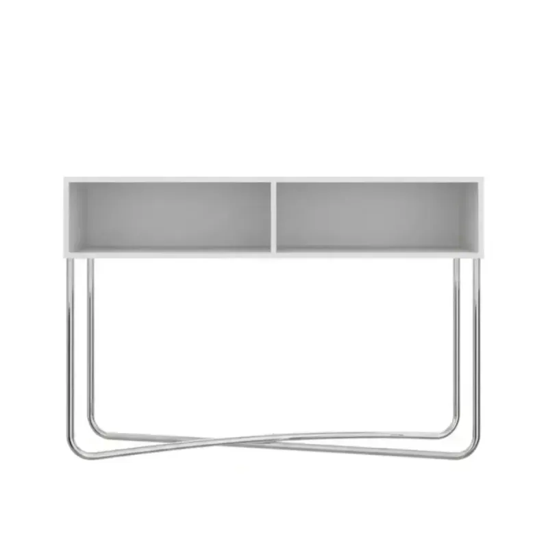 Aparador Credenza Bertolini 1273 Buffetera con 2 Nichos color Blanco Cromado
