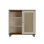 Aparador Credenza Bertolini Charlotte Bufetera con 1 puerta 3 nichos color Pino Off White