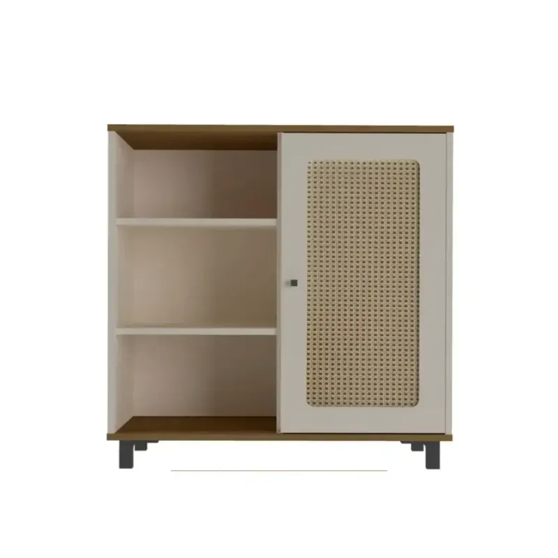 Aparador Credenza Bertolini Charlotte Bufetera con 1 puerta 3 nichos color Pino Off White