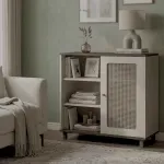 Credenza Bertolini Charlotte Bufetera con 1 puerta 3 nichos color Pino Off White