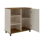 Aparador Bertolini Charlotte Bufetera con 1 puerta 3 nichos color Pino Off White