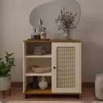 Aparador Credenza Bertolini Charlotte con 1 puerta 3 nichos color Pino Off White