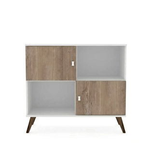 Aparador Credenza Bertolini RT 3011 Bufetera con 2 Puertas 2 Nichos color Blanco Rústico