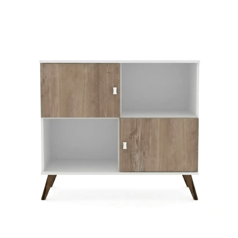 Aparador Credenza Bertolini RT 3011 Bufetera con 2 Cajones 2 Nichos color Blanco Rústico