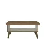 Mesa de Centro Moderna Bertolini Lucca Mesa Auxiliar de sala con 1 Nicho color Pino Off White