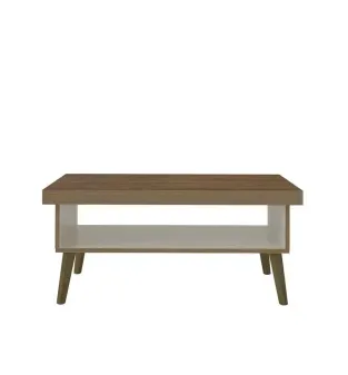Mesa de Centro Moderna Bertolini Lucca con 1 Nicho color Pino Off White