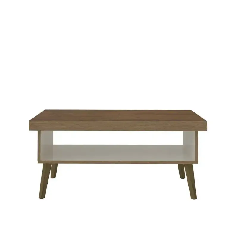Mesa de Centro Moderna Bertolini Lucca Mesa Auxiliar de sala con 1 Nicho color Pino Off White