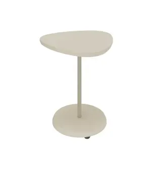 Mesa Auxiliar Bertolini Bel Alta Mesa Lateral para Sala Moderna Minimalista color Off White