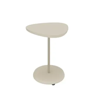 Mesa Auxiliar Bertolini Bel Mesa Lateral para Sala Moderna Minimalista color Off White