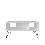 Mesa de Centro Moderna Bertolini Oregón Mesa Auxiliar Para Sala 2 Nichos color Blanco