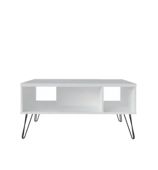 Mesa de Centro Moderna Bertolini Oregon Para Sala 2 Nichos color Blanco