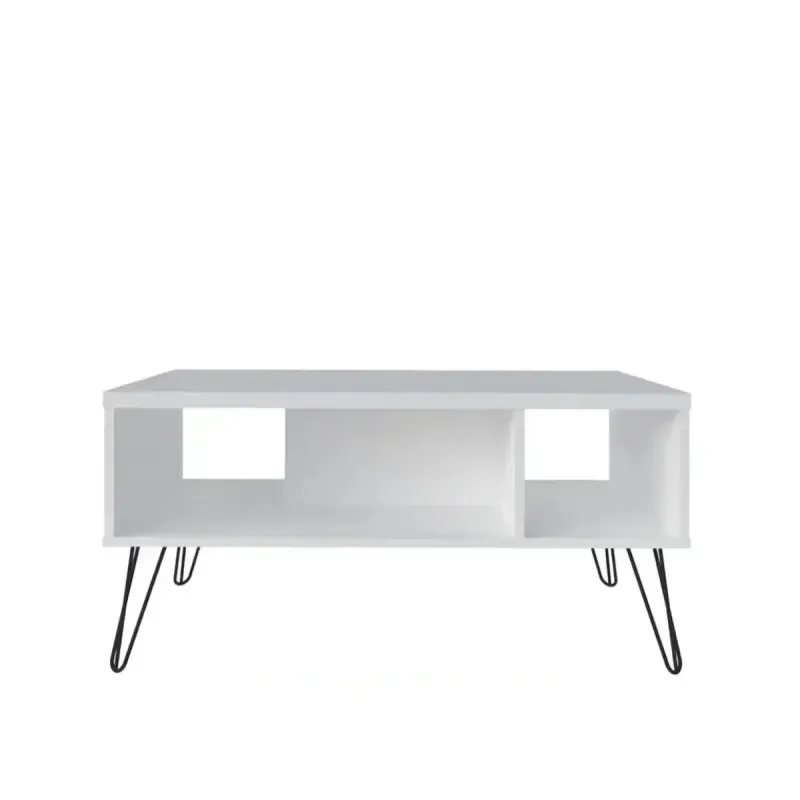 Mesa de Centro Moderna Bertolini Oregón Mesa Auxiliar Para Sala 2 Nichos color Blanco