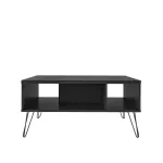 Mesa de Centro Moderna Bertolini Oregón Mesa Auxiliar Para Sala 2 Nichos color Negro