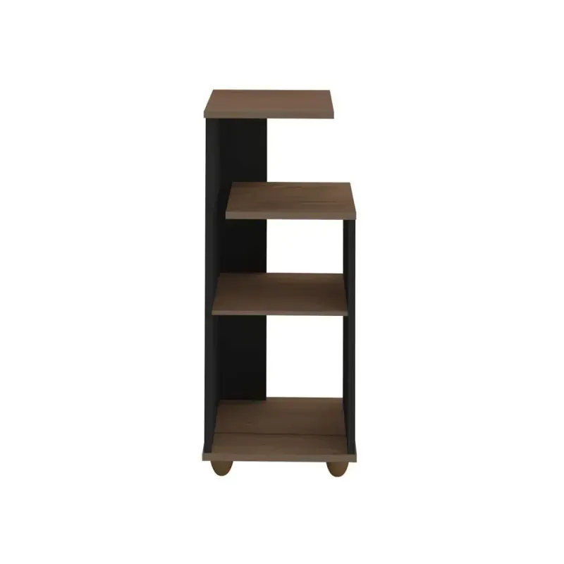 Mesa Lateral Auxiliar Bertolini Bis Mesa Auxiliar para Sala con 3 Estantes color Cerezo Off White