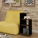 Mesa Auxiliar Bertolini Bis Mesa Auxiliar para Sala con 3 Estantes color Cerezo Off White