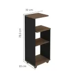 Medidas de una Mesa Lateral Auxiliar Bertolini Bis Mesa Auxiliar para Sala con 3 Estantes color Cerezo Off White