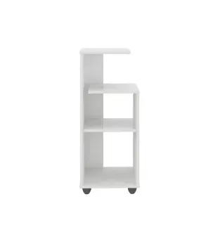Mesa Lateral Auxiliar Bertolini Bis con 3 Estantes color Blanco