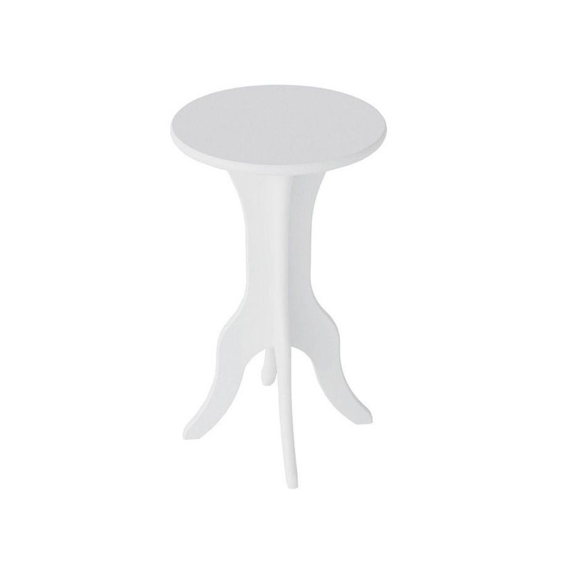 Mesa Lateral De Noche Auxiliar Bertolini Kin color Blanco