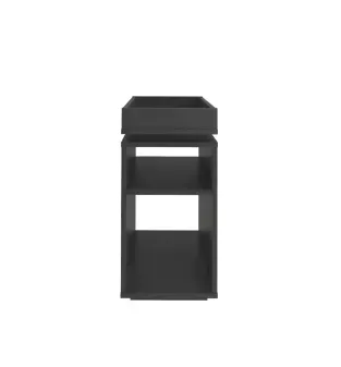 Mesa Lateral Auxiliar Bertolini Olivia con 3 Estantes color Negro