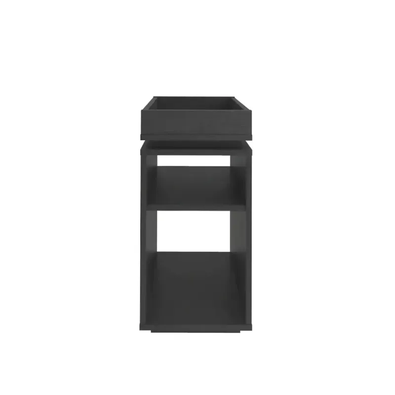 Mesa Lateral Auxiliar Bertolini Olivia para Sala con 3 Estantes color Negro
