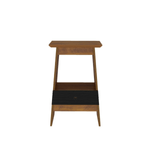 Mesa Lateral Auxiliar Bertolini Eden Mesita de noche con 1 Cajón color Pino Negro