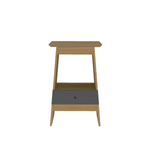 Mesa Lateral Auxiliar Bertolini Eden Mesita de noche con 1 Cajón color Roble Grafito