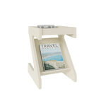 Mesa Lateral Auxiliar Bertolini Zeus Mesita de Noche con Revistero color Off White