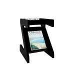 Mesa Lateral Auxiliar Bertolini Zeus Mesita de Noche con Revistero color Negro