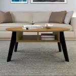 Mesa Auxiliar Moderna Bertolini Diva con 2 Nichos color Pino Negro
