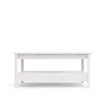 Mesa de Centro Moderna Bertolini R 618 Mesa Auxiliar para Sala Dos niveles Color Blanco