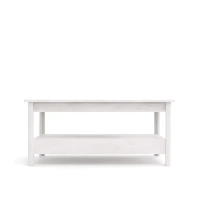Mesa de Centro Moderna Bertolini R 618 Mesa Auxiliar para Sala Dos niveles Color Blanco