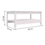 Medidas de Mesa de Centro Moderna Bertolini R 618 Mesa Auxiliar para Sala Dos niveles Color Blanco