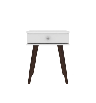 Mesa Auxiliar de Noche Moderna Bertolini RT 3072 Mesa Auxiliar con 1 cajón color Blanco