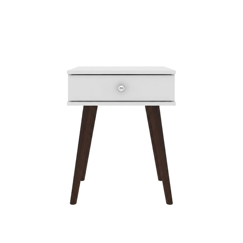 Mesa Auxiliar de Noche Moderna Bertolini RT 3072 Mesa Lateral con 1 cajón color Blanco