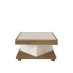 Mesa de Centro Moderna Bertolini Sahara para Sala color Pino Con Off White