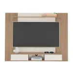 Panel Mueble para TV Flotante Bertolini Nevada hasta 75 Pulgadas 2 Cajones color Roble Off White