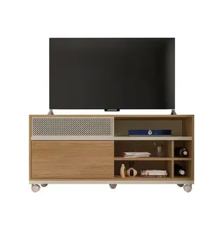 Mueble Mesa para TV Bertolini Slide hasta 50" color Buriti Off White