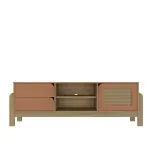 Mueble Mesa para TV Bertolini Nature Hasta 75 Pulgadas con 2 Cajones 1 Puerta color Roble Terracota