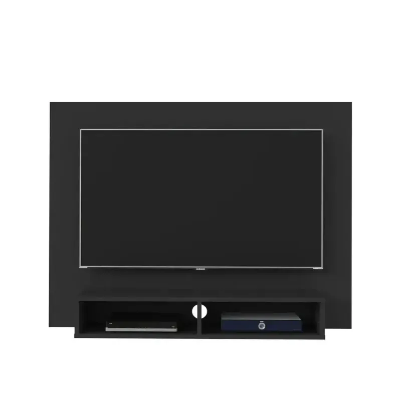 Panel Mueble para TV Flotante Bertolini Flash hasta 42 Pulgadas para Sala con 2 Nichos color Negro